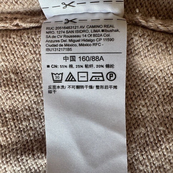 Old Navy Long Sleeve Open Front Cardigan Sweater Beige Small Pockets Career Knit - Picture 11 of 13